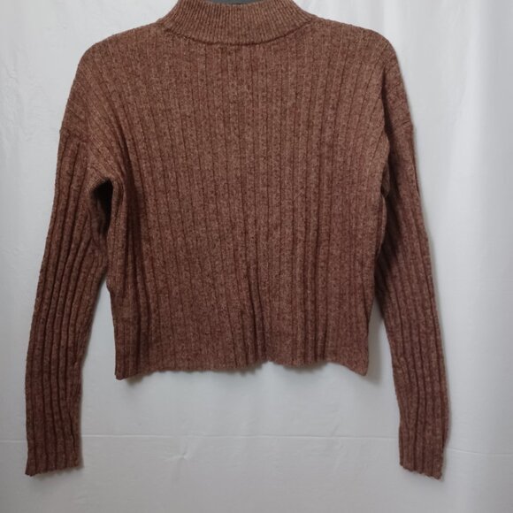 MADEWELL WOOL BLEND CROPPED MOCK NECK LONG SLEEVE SWEATER - Picture 7 of 11